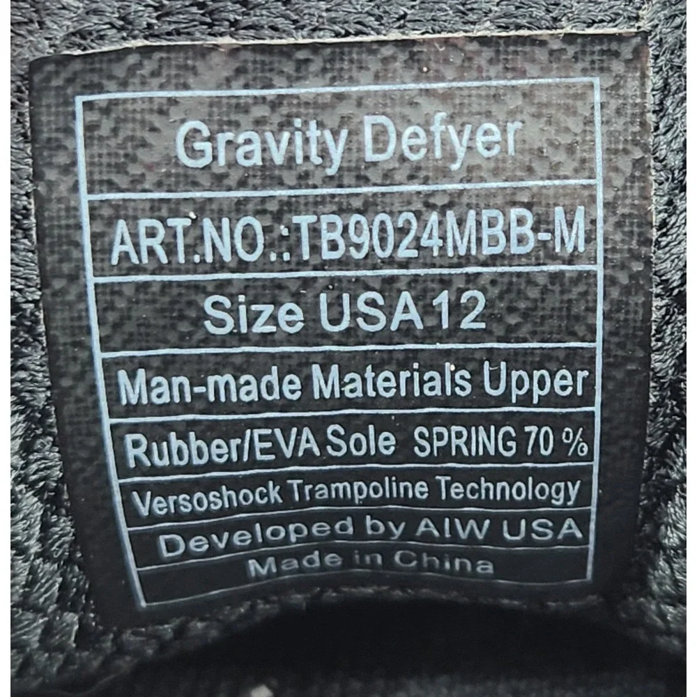 Gravity Defyer g-defy Mighty Walk Ion Walking‎ Shoes Mens 12 Black TB9024MBB